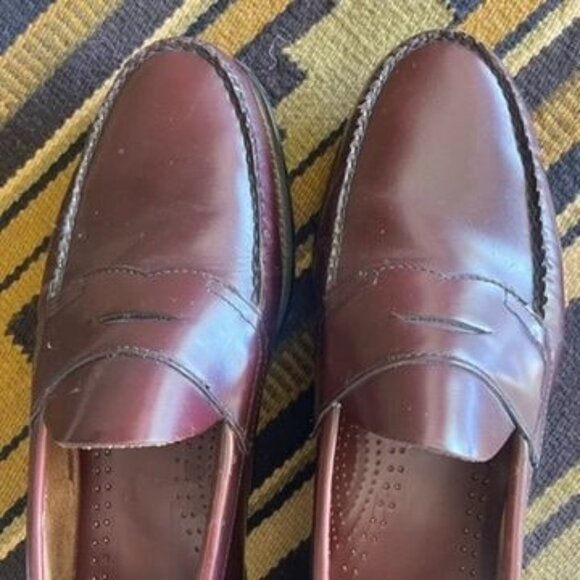 G.H. Bass Weejuns Classic Logan Leather Penny Loafers Burgundy HTF Size 15 Mens - Picture 3 of 7